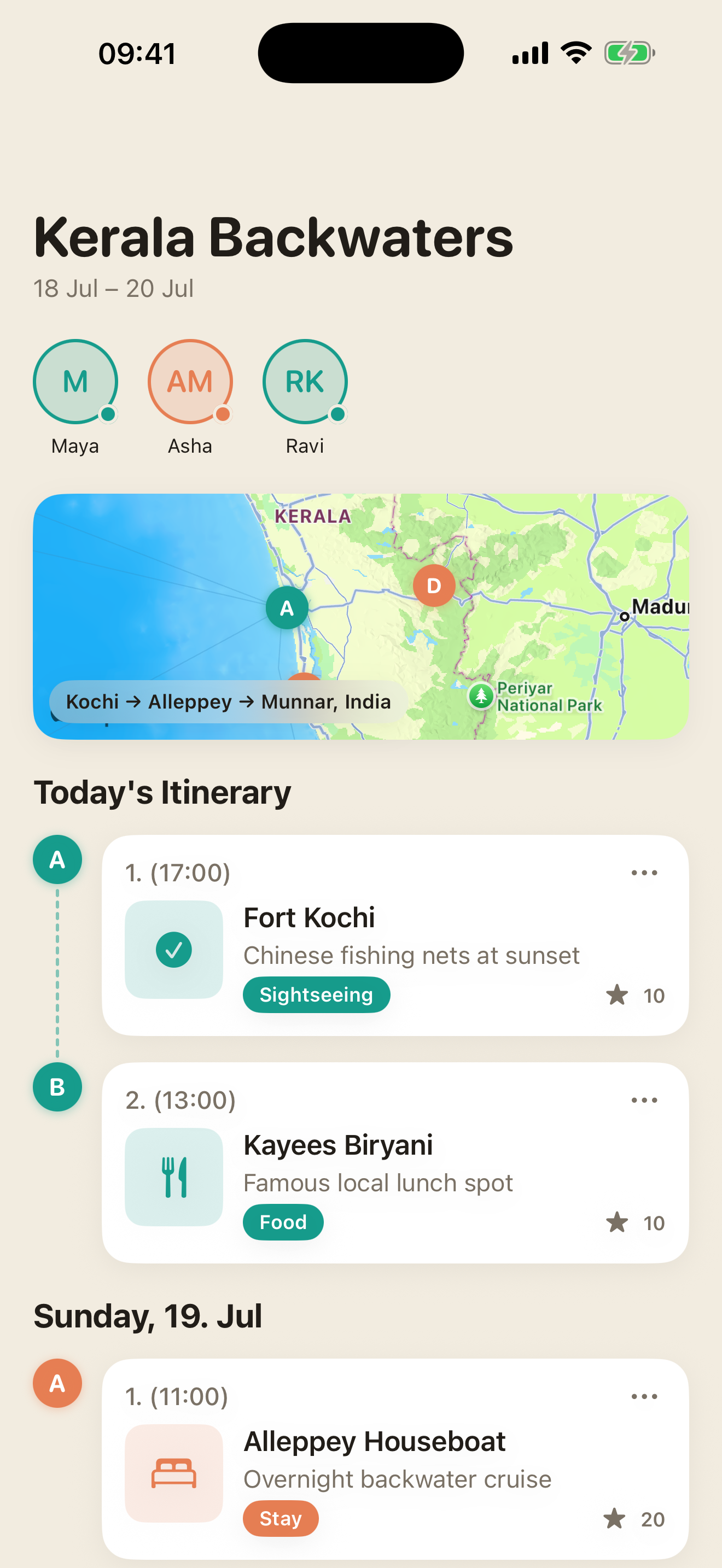 Travel Planner — Itinerary