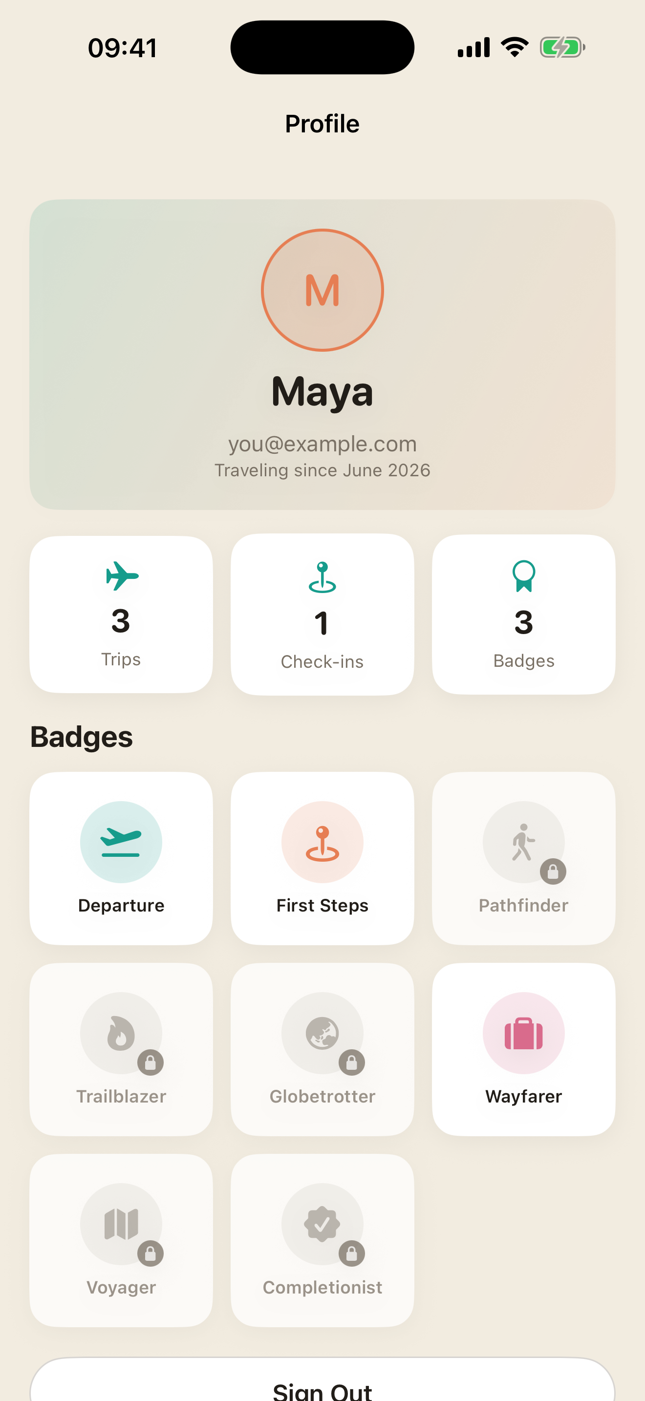 Travel Planner — Profile